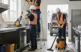 Emergency plumber inspecting burst pipe in Phoenix, AZ home with repair tools and service van